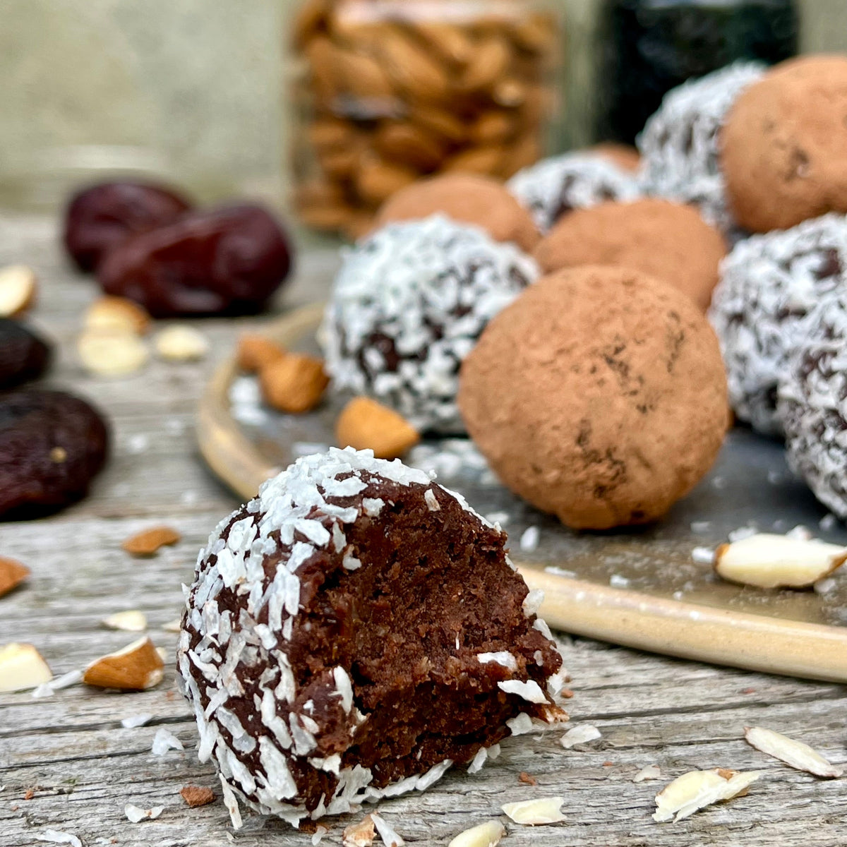 Snack-kugler med sorte bønner