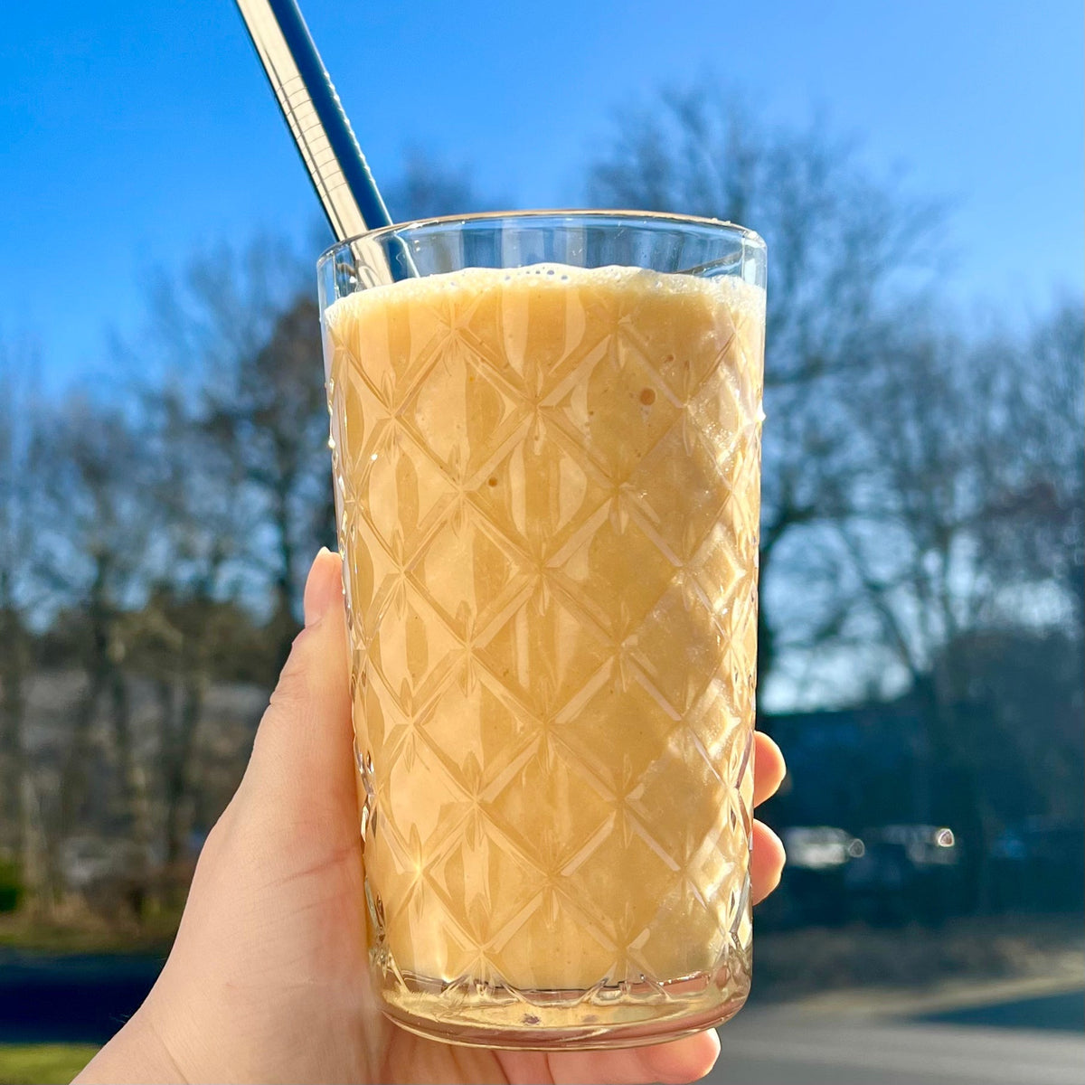 Påske slush | Smoothie med appelsin, gurkemeje og banan