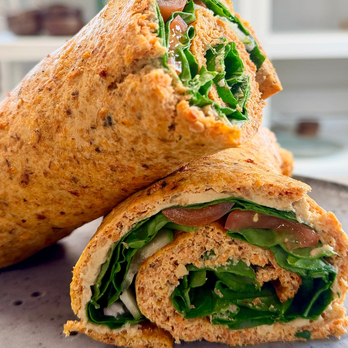 Proteinwrap med grøntsager | Fladbrød med hytteost og grøntsager